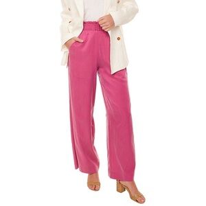 Casa Raki Relaxed Wide-Leg Pink Pull-On Pants